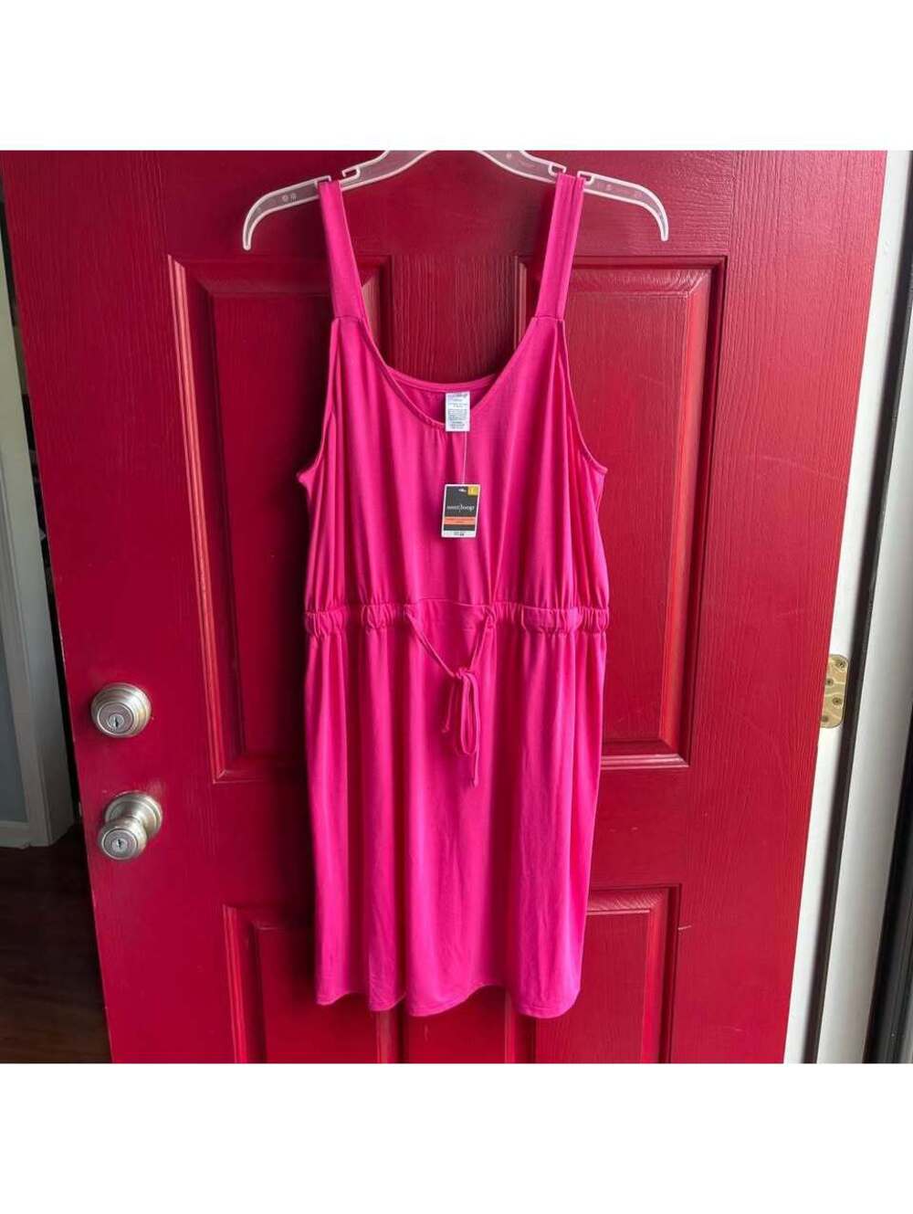 NWT West Loop Women's Pink Drawstring Waist Sleeveless Summer Dress Size Large